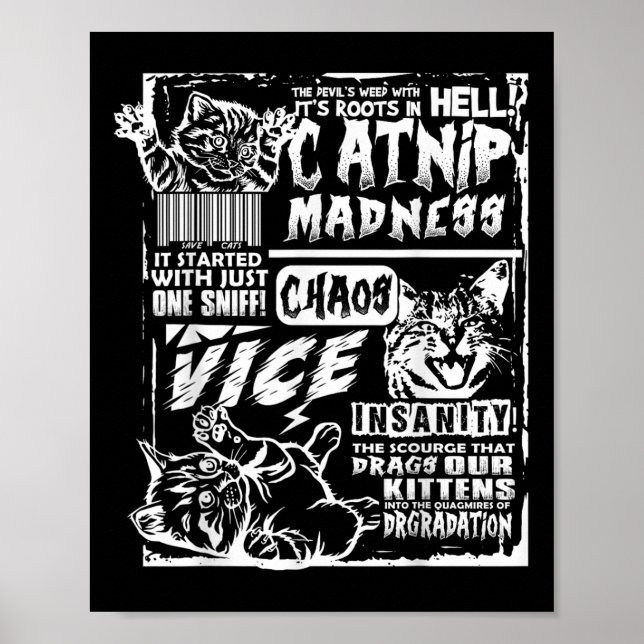 Affiche Catnip Madness Drôle Dons de chat pour Amoureux de (Devant)