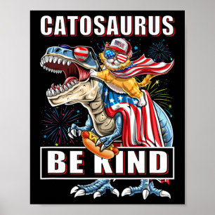Affiche Catosaurus Funny Chat Dinosaur Meowica