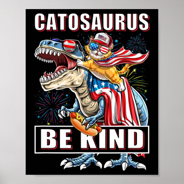 Affiche Catosaurus Funny Chat Dinosaur Meowica (Devant)