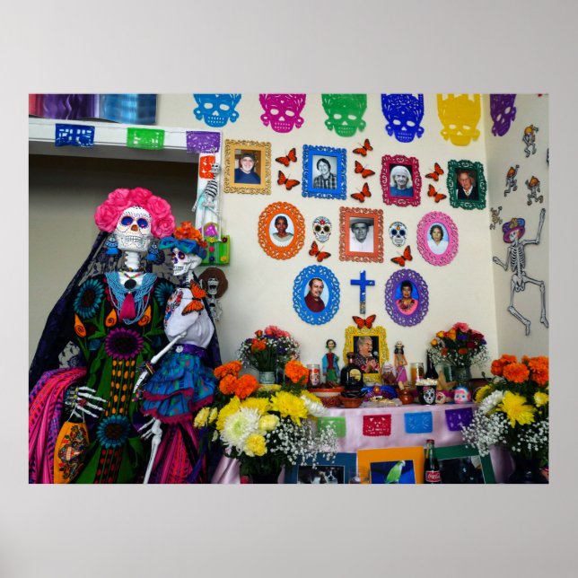 Affiche Catrina Mère et Enfant Ofrenda (Devant)