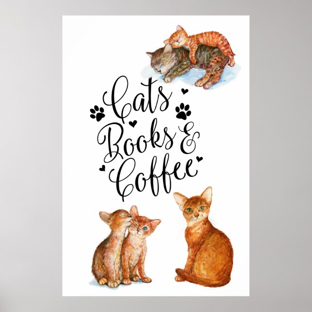 Affiche Cats Books And Coffee (Devant)