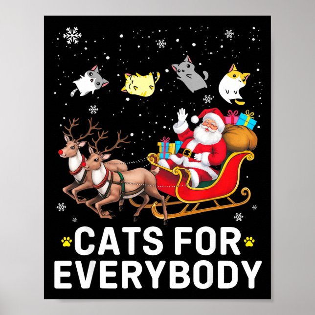Affiche Cats For Everybody Christmas Cat Funny Xmas Cat Lo (Devant)