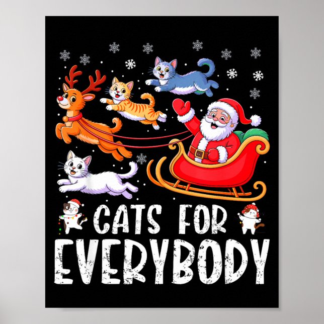 Affiche Cats For Everybody Christmas Cat Funny Xmas Men Wo (Devant)