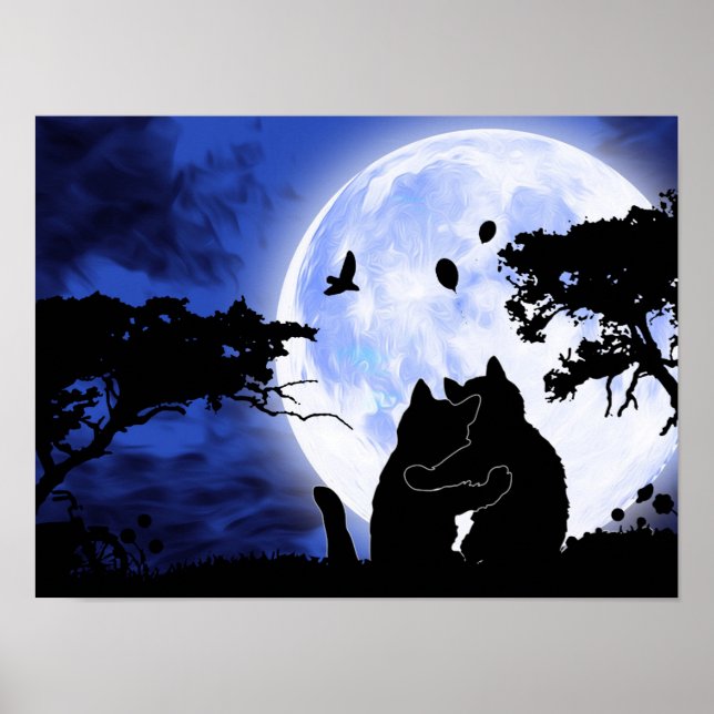 Affiche cats full moon (Devant)