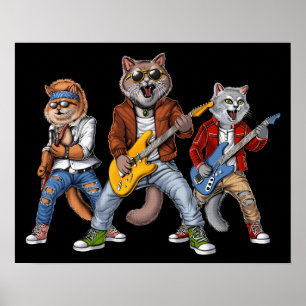 Affiche Cats Rock Musiciens
