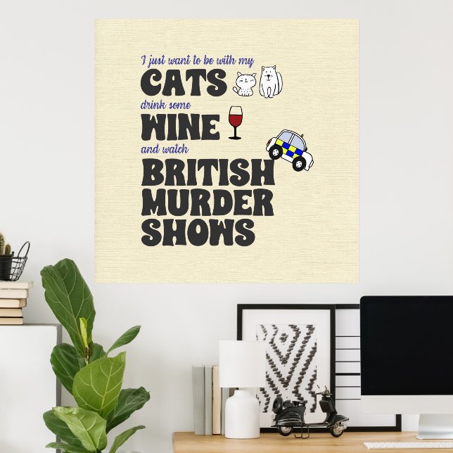 Affiche Cats, vin et British Murder Shows (Bureau à domicile)
