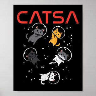 Affiche Catsa Chat Astronauts Funny Kitten Space Women Gir