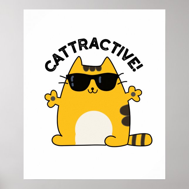 Affiche Cattractive Funny Attractive Cat Pun (Devant)