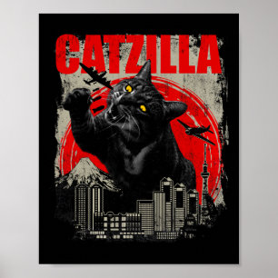 Affiche Catzilla - Drôle Amoureux des chats Kitten Kitty S