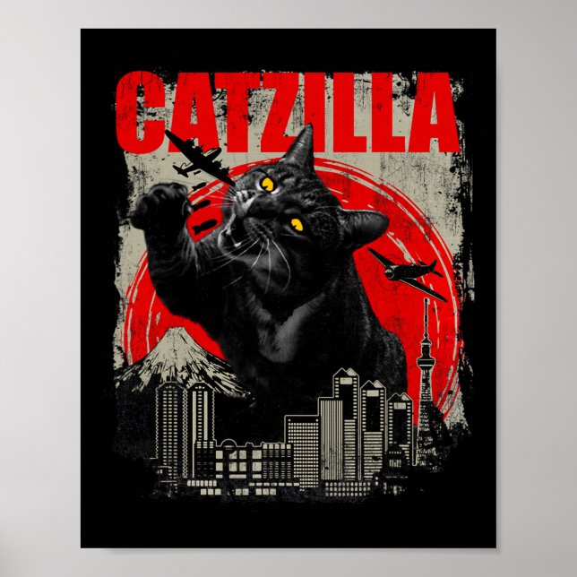 Affiche Catzilla - Drôle Amoureux des chats Kitten Kitty S (Devant)