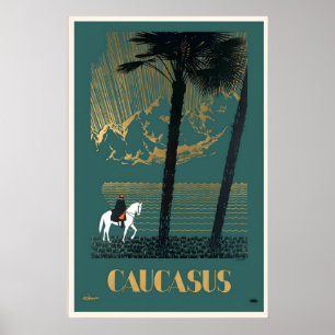 Affiche Caucasie Montagnes du Caucase Arménie Azerbaïdjan