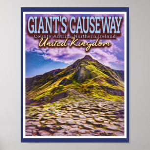 AFFICHE CAUSEWAY DU GÉANT - ANTRIM NORTHERN IRLANDE UK