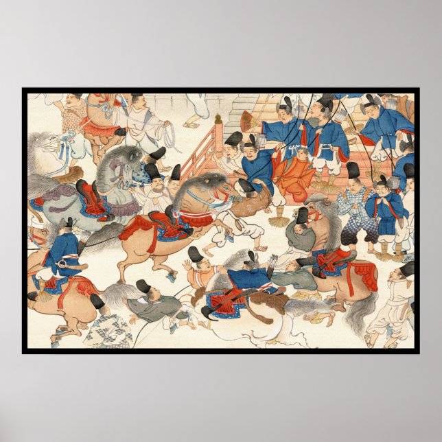 Affiche cavalerie vintage japonaise cool ukiyo-e (Devant)