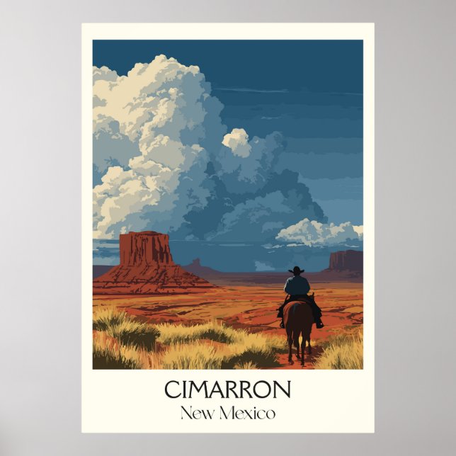Affiche Cavalier de Cimarron au Nouveau-Mexique (Devant)