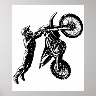 Affiche Cavalier de moto cross