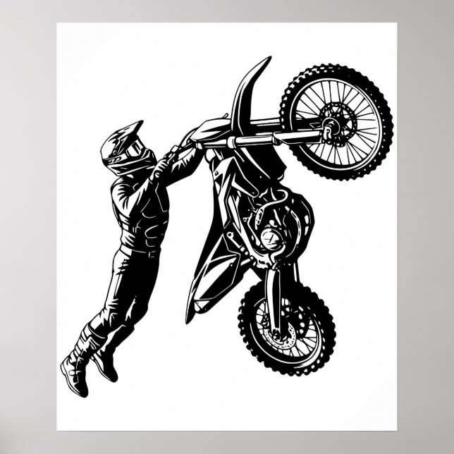 Affiche Cavalier de moto cross  (Devant)