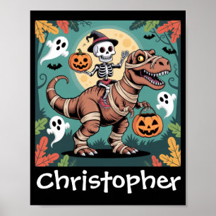 Affiche Cavalier Dino Squelette – Squelette sur T-Rex Momi