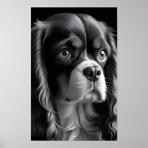 Affiche Cavalier King Charles Dog Cute Portrait de animal