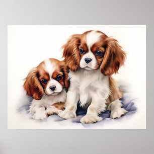 Affiche Cavalier King Charles Puppies