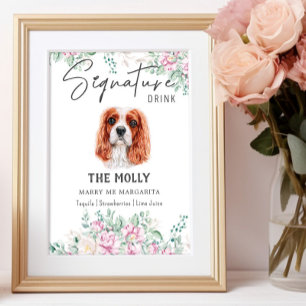 Affiche Cavalier King Charles Signature Chien Signet boiss