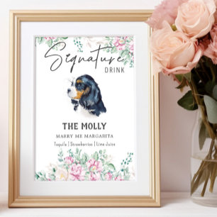 Affiche Cavalier King Charles Signature Chien Signet boiss