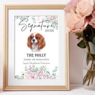 Affiche Cavalier King Charles Signature Chien Signet boiss