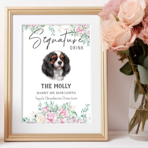Affiche Cavalier King Charles Signature Chien Signet boiss