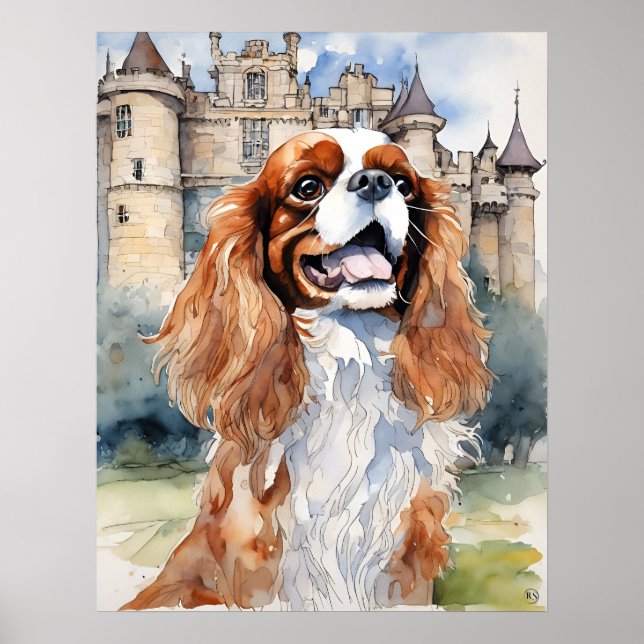 Affiche Cavalier King Charles Spaniel - Chien Art Imprimer (Devant)