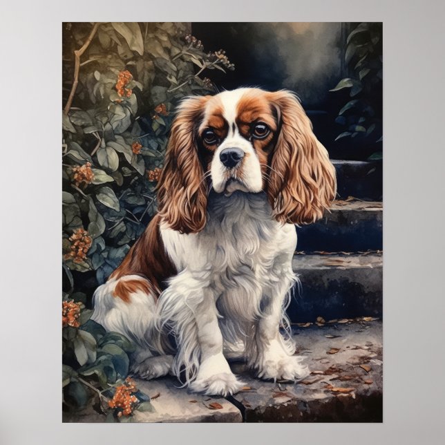 Affiche Cavalier King Charles Spaniel Chien Art Imprimer P (Devant)