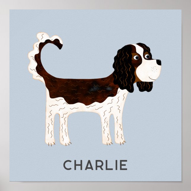 Affiche Cavalier King Charles Spaniel Chien Personnalisé (Devant)