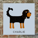 Affiche Cavalier King Charles Spaniel Chien Personnalisé<br><div class="desc">Cute Black et Tan Cavalier King Charles Spaniel design chien pour faire sourire les amoureux des animaux. Art original de Nic Squirrell. Modifiez le texte pour customiser.</div>