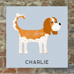Affiche Cavalier King Charles Spaniel Chien Personnalisé<br><div class="desc">Cute Blenheim Cavalier King Charles Spaniel design chien pour faire sourire les amoureux des animaux. Art original de Nic Squirrell. Modifiez le texte pour customiser.</div>