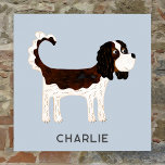 Affiche Cavalier King Charles Spaniel Chien Personnalisé<br><div class="desc">Cute Tricolor Cavalier King Charles Spaniel design chien pour faire n'importe quel amoureux des animaux. Art original de Nic Squirrell. Modifiez le nom ou le texte à customiser.</div>