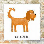 Affiche Cavalier King Charles Spaniel Chien Personnalisé<br><div class="desc">Cute Ruby Cavalier King Charles Spaniel design chien pour vous faire sourire. Art original de Nic Squirrell. Modifiez le nom pour personnaliser.</div>