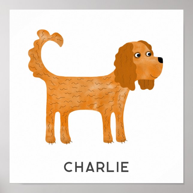Affiche Cavalier King Charles Spaniel Chien Personnalisé (Devant)
