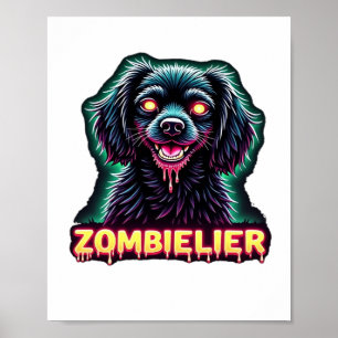 Affiche Cavalier King Charles Spaniel CKCS Zombie Dog Hall