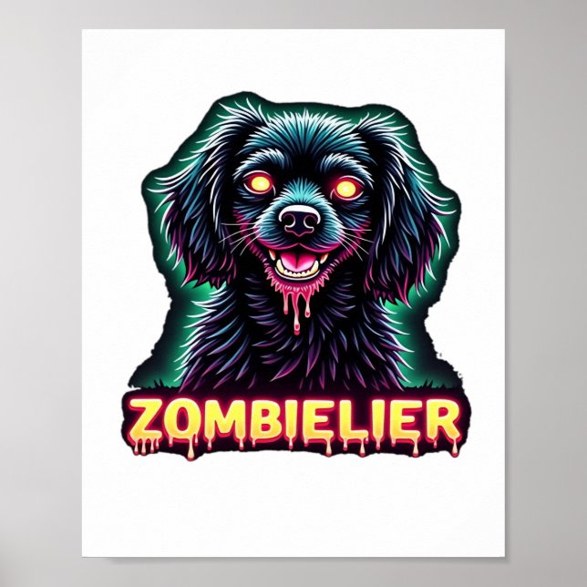 Affiche Cavalier King Charles Spaniel CKCS Zombie Dog Hall (Devant)