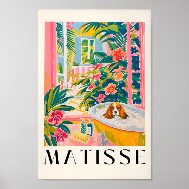 Affiche Cavalier King Charles Spaniel Dans La Baignoire, B (Devant)