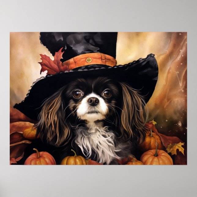 Affiche Cavalier King Charles Spaniel Halloween (Devant)