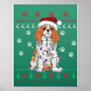 Affiche Cavalier King Charles Spaniel Noël Sueur moche