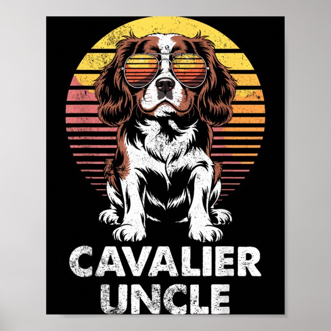 Affiche Cavalier King Charles Spaniel Oncle Chien Vintage  (Devant)