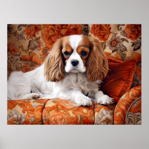 Affiche Cavalier King Charles Spaniel sur le canapé