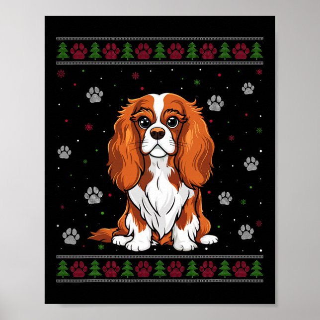 Affiche Cavalier King Charles Spaniel Sweat de Noël Do (Devant)