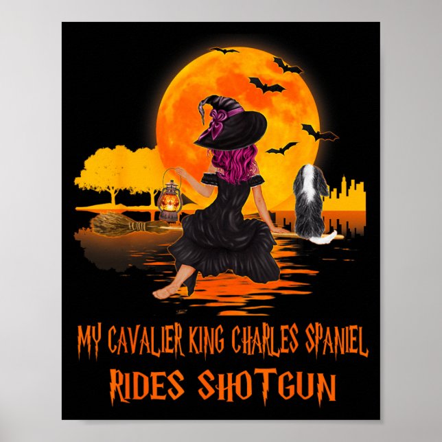 Affiche Cavalier monte en fusil de chasse Chien et sorcièr (Devant)