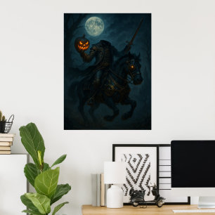 Affiche Cavalier sans tête gothique Steampunk