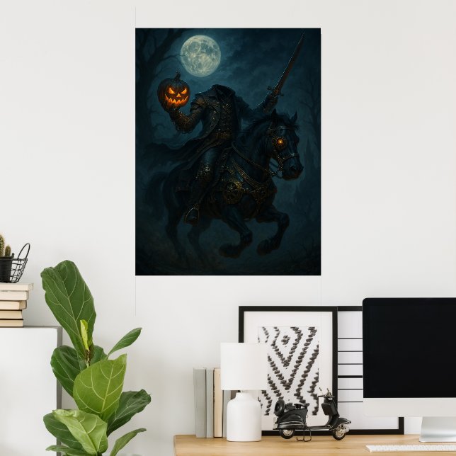 Affiche Cavalier sans tête gothique Steampunk (Bureau à domicile)