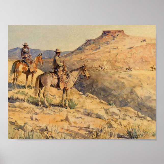 Affiche Cavaliers de Flat-Top par Edward Borein (Devant)