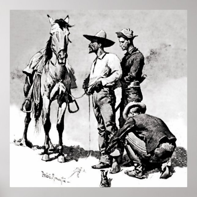 Affiche Cavaliers du troisième régiment par Frederic Remin (Devant)