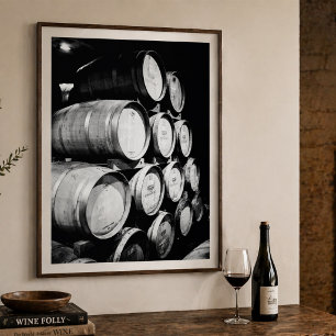Affiche Cave à Barriques de Vin Photographie Vignoble Rust
