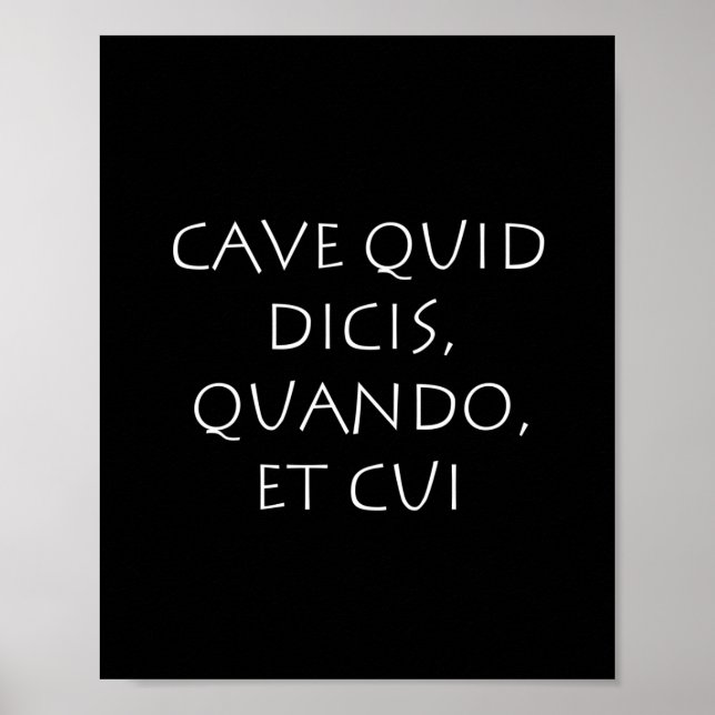Affiche Cave quiis quando et cui (Devant)